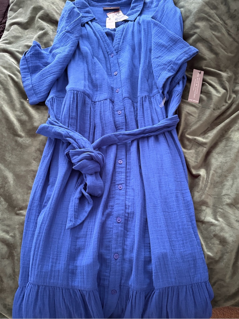 Lane Bryant Bright Pink Maxi Dress with Waist Tie - Picture 2 of 5